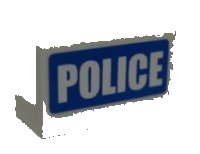 LEGO part Panel 1 x 2 x 1 with 'POLICE' White on Blue Pattern (Sticker) - Set 7741 4865pb013