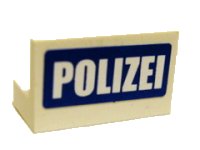 LEGO part Panel 1 x 2 x 1 with 'POLIZEI' White on Blue Pattern (Sticker) - Set 7741 4865pb014