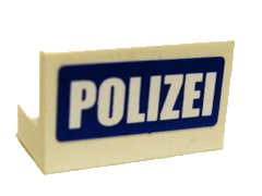 LEGO part Panel 1 x 2 x 1 with 'POLIZEI' White on Blue Pattern (Sticker) - Set 7741 (4865pb014)