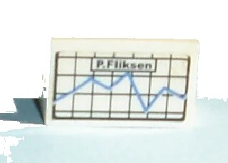 LEGO onderdeel Panel 1 x 2 x 1 with Graph and 'P. Fliksen' Pattern (Sticker) - Set 7892 (4865pb028)