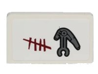 LEGO part Panel 1 x 2 x 1 with Battle Droid Head and Enemy Shoot Count Pattern Model Right Side (Sticker) - Set 75037 4865pb052R