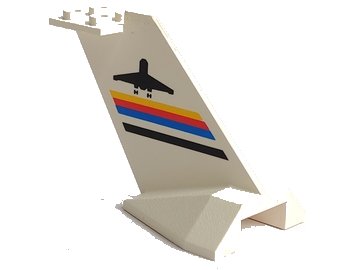 LEGO onderdeel Tail Wedge with Airport Classic Pattern (4867pb03)