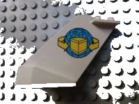 LEGO part Tail Wedge with Box and Arrows and Globe Pattern 4867pb04