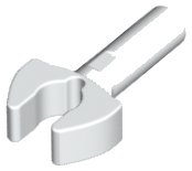 LEGO part Bar   1L with Clip Mechanical Claw - Cut Edges and Hole on Side (48729b)