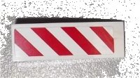 LEGO onderdeel Slope, Curved 3 x 1 with Red and White Danger Stripes Pattern Model Right Side (Sticker) - Set 60003 50950pb056r