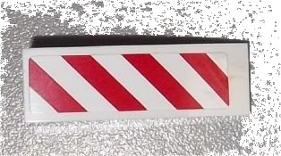 LEGO onderdeel Slope, Curved 3 x 1 with Red and White Danger Stripes Pattern Model Right Side (Sticker) - Set 60003 (50950pb056r)