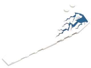 LEGO onderdeel Wedge 10 x 3 Left with Blue Lightning Pattern (Sticker) - Set 70724 (50955pb025)