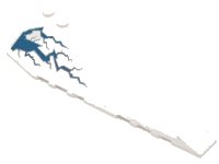 LEGO onderdeel Wedge 10 x 3 Right with Blue Lightning Pattern (Sticker) - Set 70724 50956pb025