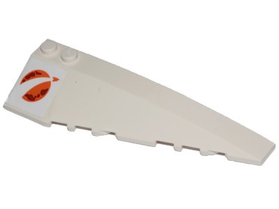 LEGO onderdeel Wedge 10 x 3 Right with Orange City Mars Exploration Logo Pattern (Sticker) - Set 60224 (50956pb036)