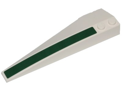 LEGO onderdeel Wedge 10 x 3 Right with Dark Green Stripe Pattern (Sticker) - Set 75248 (50956pb040)