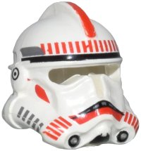LEGO onderdeel Minifigure, Headgear Helmet SW Clone Trooper Ep.3 with Red Stripe and Mouth Markings Pattern 50995pb06