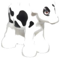 LEGO part Calf Baby Cow, Friends with Reddish Brown Eyes and Black Spots Pattern 5150pb01