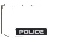 LEGO onderdeel Wedge 4 x 6 x 2/3 Triple Curved with White 'POLICE' on Black Stripe Pattern (Sticker) - Set 5971 52031pb013