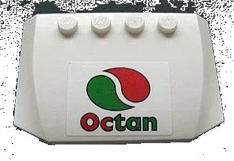 LEGO onderdeel Wedge 4 x 6 x 2/3 Triple Curved with Octan Logo Pattern (Sticker) - Set 3180 (52031pb017)