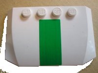 LEGO part Wedge 4 x 6 x 2/3 Triple Curved with Green Stripe Pattern (Sticker) - Set 7245-1 52031pb020