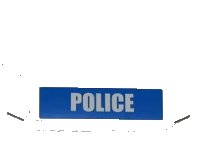 LEGO part Wedge 4 x 6 x 2/3 Triple Curved with White 'POLICE' on Blue Stripe Pattern (Sticker) - Set 4441 52031pb040