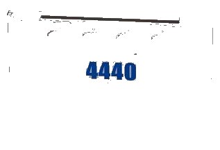 LEGO onderdeel Wedge 4 x 6 x 2/3 Triple Curved with Blue '4440' Pattern (Sticker) - Set 4440 (52031pb051)