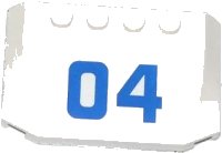 LEGO onderdeel Wedge 4 x 6 x 2/3 Triple Curved with Blue '04' Pattern (Sticker) - Set 60044 52031pb075