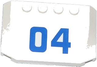 LEGO onderdeel Wedge 4 x 6 x 2/3 Triple Curved with Blue '04' Pattern (Sticker) - Set 60044 (52031pb075)