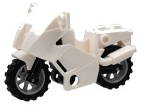 LEGO part Motorcycle City with Black Chassis (Long Fairing Mounts) and Light Bluish Gray Wheels 52035c02