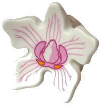 LEGO part Minifigure, Headgear Hood with 5 Large Petals with Bright Pink and Dark Pink Orchid Flower Pattern 54001pb02