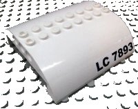 LEGO part Slope, Curved 8 x 8 x 2 Double with 'LC 7893' Pattern on Both Sides (Stickers) - Set 7893 54095pb06