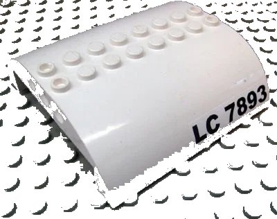 LEGO onderdeel Slope, Curved 8 x 8 x 2 Double with 'LC 7893' Pattern on Both Sides (Stickers) - Set 7893 (54095pb06)