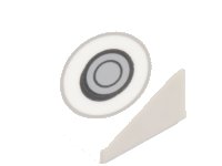 LEGO part Slope 30 1 x 1 x 2/3 with Joystick Control, Dark Bluish Gray, Black, and Light Bluish Gray Circles Pattern 54200pb119