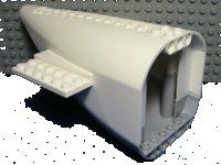LEGO part Aircraft Fuselage Aft Section Curved with Light Bluish Gray Base 54701c01