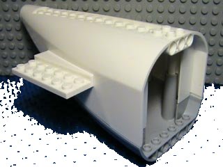 LEGO part Aircraft Fuselage Aft Section Curved with Light Bluish Gray Base (54701c01)