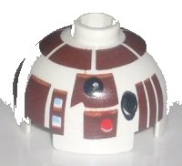 LEGO part Brick, Round 2 x 2 Dome Top with Reddish Brown Pattern (R7-D4) 553pb008