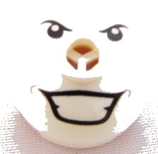 LEGO part Brick, Round 2 x 2 Dome Top with Angry Eyes and Grin Pattern (Joker Bomb) (553pb012)