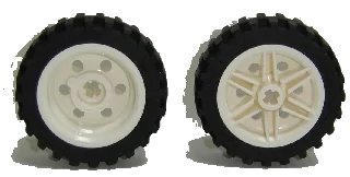 LEGO onderdeel Wheel 30mm D. x 14mm with Black Tire 43.2 x 14 Offset Tread (56904 / 56898) (56904c01)