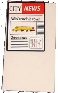 LEGO onderdeel Glass for Window 1 x 4 x 6 with 'CITY NEWS' Newspaper Pattern (Sticker) - Set 7937 57895pb011