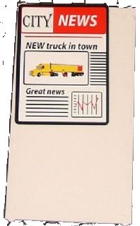 LEGO onderdeel Glass for Window 1 x 4 x 6 with 'CITY NEWS' Newspaper Pattern (Sticker) - Set 7937 (57895pb011)