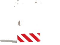 LEGO part Door 1 x 3 x 4 Right - Open Between Top and Bottom Hinge with Red Danger Stripes Pattern (Sticker) - Set 60023 58380pb09