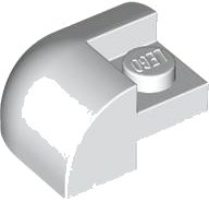 LEGO part Slope, Curved 2 x 2 Corner Round with Recessed Stud 5846