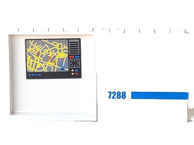 LEGO onderdeel Panel 1 x 6 x 5 with Street Map on Inside and Blue '7288' and Stripe on Outside Pattern (Stickers) - Set 7288 (59349pb039)