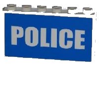 LEGO onderdeel Panel 1 x 6 x 5 with White 'POLICE' on Blue Background Half Height Pattern (Sticker) - Set 7498 59349pb040