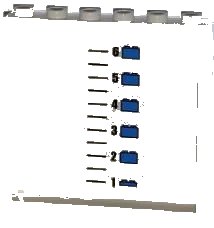 LEGO onderdeel Panel 1 x 6 x 5 with Numbered Height Chart and Lego Bricks Pattern on Inside (Sticker) - Set 7498 (59349pb041)