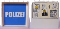 LEGO onderdeel Panel 1 x 6 x 5 with White 'POLIZEI' on Blue Background Inside and Bulletin Board on Outside Pattern (Stickers) - Set 7744 59349pb075
