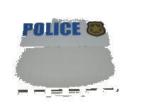 LEGO part Panel 1 x 6 x 5 with Blue 'POLICE' on White Background and Gold Police Badge Pattern (Sticker) - Set 60139 59349pb162