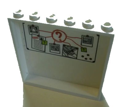 LEGO onderdeel Panel 1 x 6 x 5 with Bulletin Board Red Circles, Question Marks and Map Inset Pattern on Inside (Sticker) - Set 60139 (59349pb180)