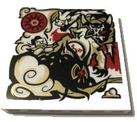 LEGO onderdeel Panel 1 x 6 x 5 with Black, Gold, Red and White Dragon and Ninja Minifigure Pattern (Sticker) - Set 70670 59349pb234