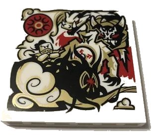 LEGO onderdeel Panel 1 x 6 x 5 with Black, Gold, Red and White Dragon and Ninja Minifigure Pattern (Sticker) - Set 70670 (59349pb234)