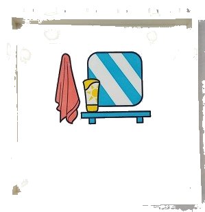 LEGO part Panel 1 x 6 x 5 with Towel, Mirror and Sunscreen Bottle on Shelf Pattern on Inside (Sticker) - Set 41430 (59349pb249)