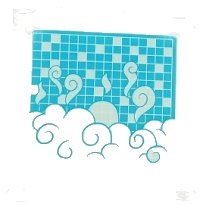 LEGO part Panel 1 x 6 x 5 with Light Aqua Steam and Medium Azure Tiles Pattern on Inside (Sticker) - Set 41430 59349pb250
