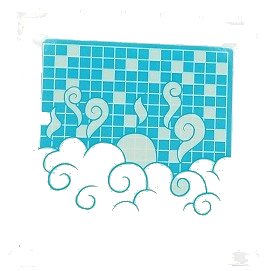 LEGO part Panel 1 x 6 x 5 with Light Aqua Steam and Medium Azure Tiles Pattern on Inside (Sticker) - Set 41430 (59349pb250)