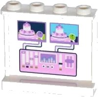 LEGO part Panel 1 x 4 x 3 with Side Supports - Hollow Studs with Video Mixer Console Pattern on Inside (Sticker) - Set 41056 60581pb033