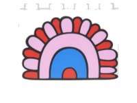 LEGO part Panel 1 x 4 x 3 with Side Supports - Hollow Studs with Red, Bright Pink and Blue Rainbow Arc Pattern 60581pb071